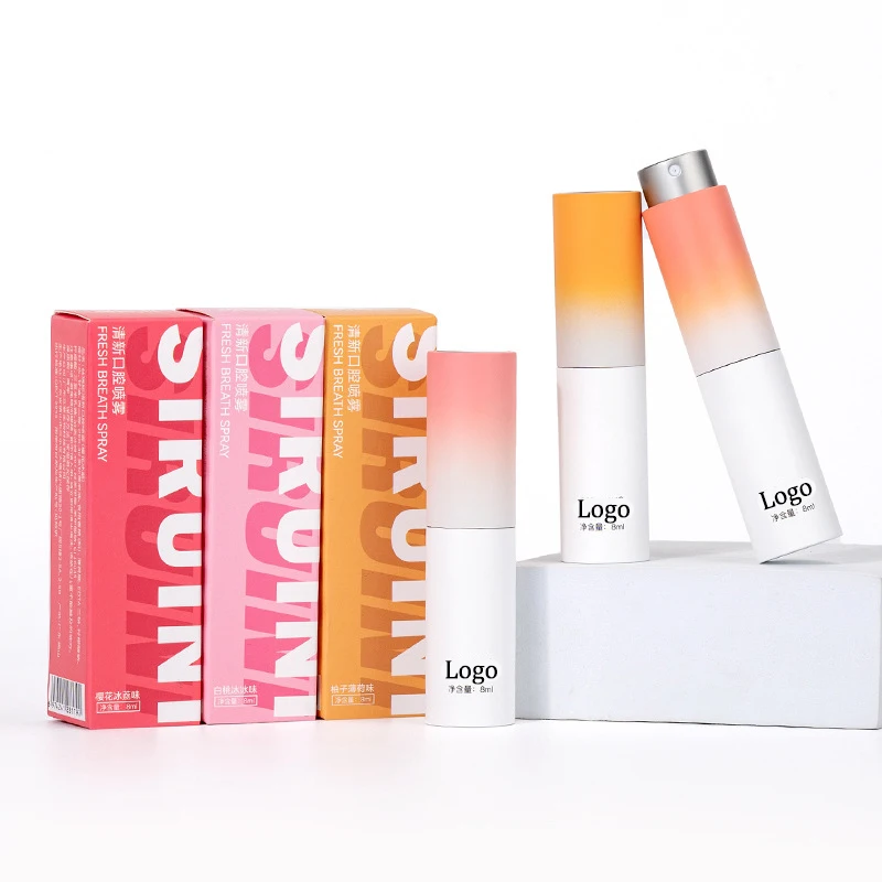 Private label 5ml teeth whitening freshener bad smell breath fresh xylitol dry long lasting refreshing oral mint mouth spray