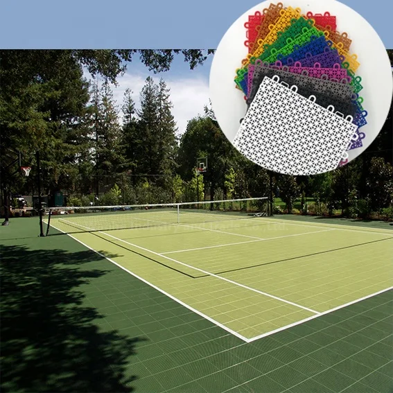 Wanhe Cheap Price Anti Slip UV Resistance Outdoor Interlocking Polypropylene Basketball Pickle Ball Court