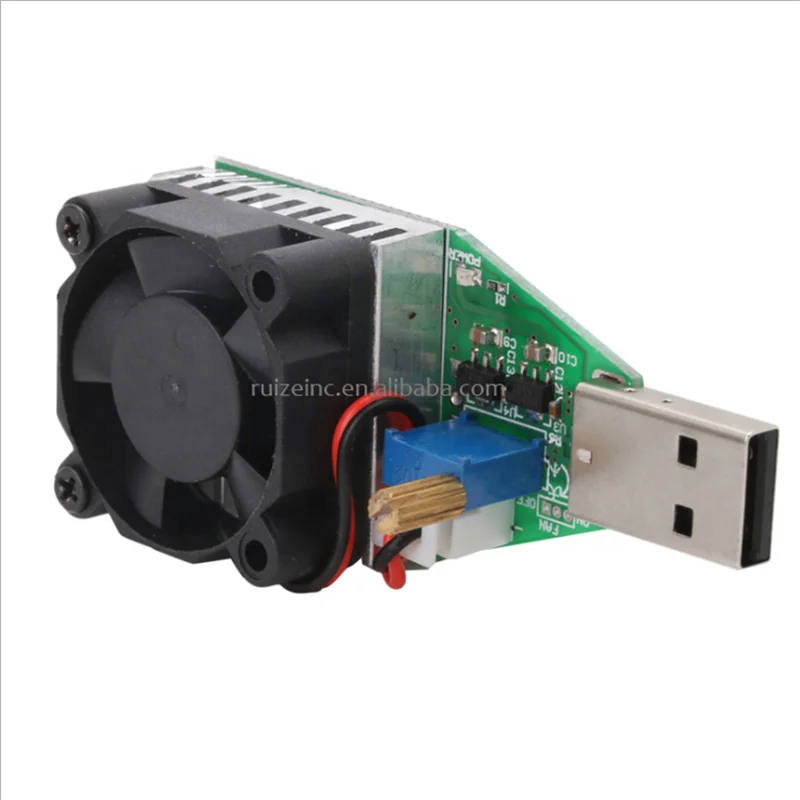 DC 3.7~13V USB 15W Adjustable Constant Current Electronic Load Discharger Resistor Capacity Battery Tester With Fan