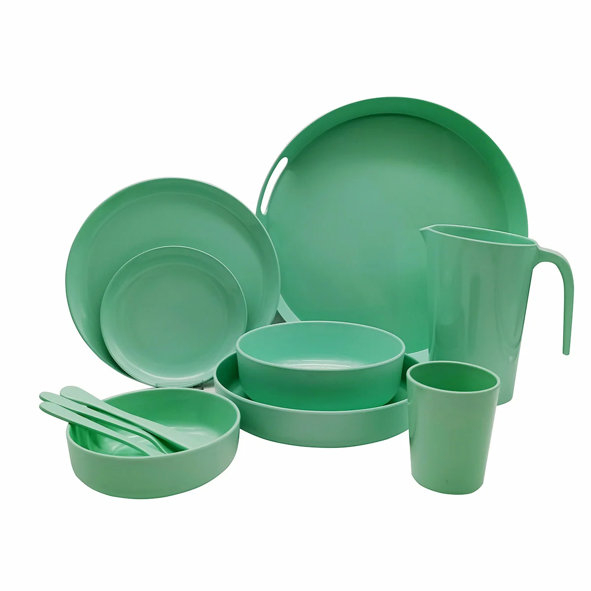 
popular high quality melamine round serving tray with handles 