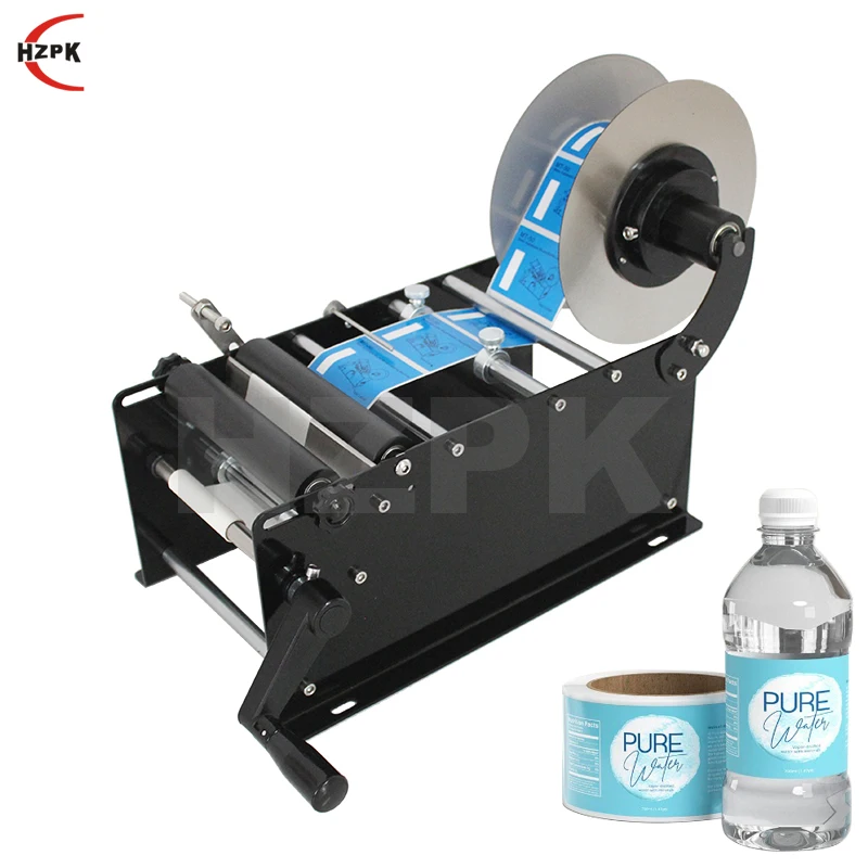 HZPK 10-300mm Wenzhou Hand Bottle Manual Stickers Labeler Labeling Machine For Plastic Bottles