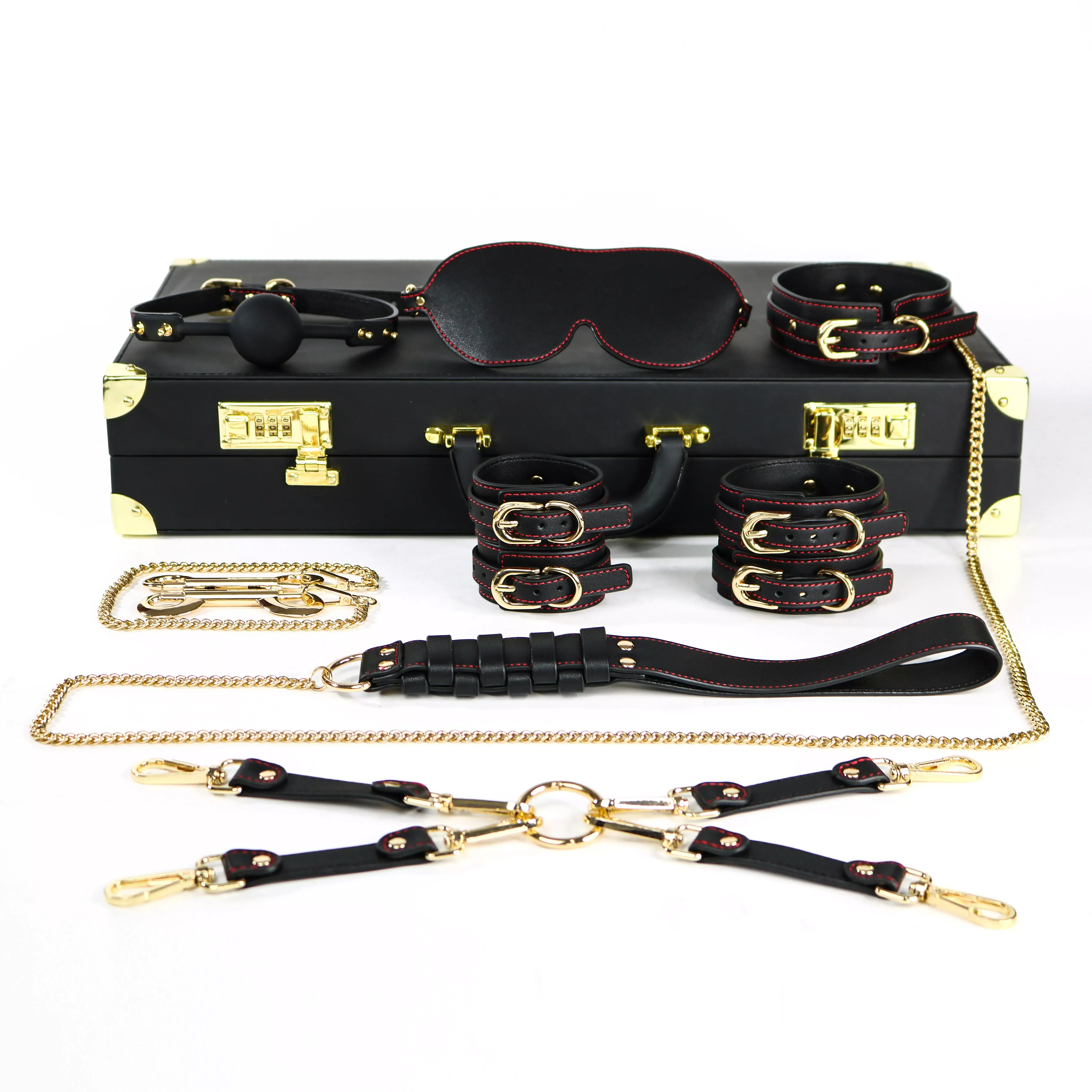 Bdsm Bondage Kit Adult Sm Sex Toys Luxury Suitcase Packed Leather For Couples Bdsm