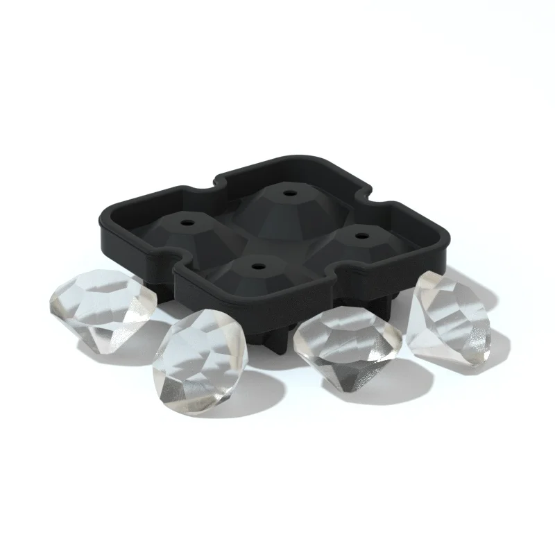 DM02 Diamond Ice Cube Tray Silicone Ice Tray With Lid Silicone Ice Mold