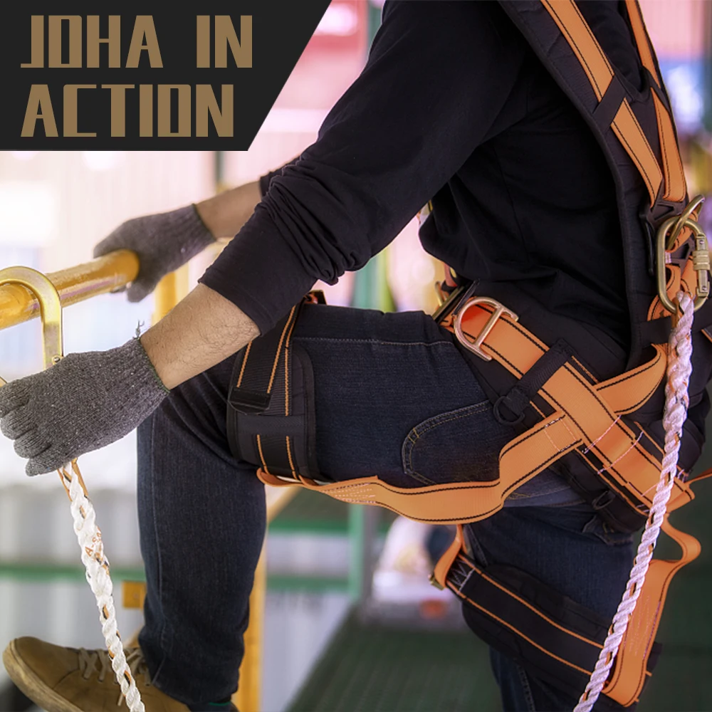 New Arrival Outdoor Tree Climbing Adjustable Anti Fall Full Body Five Point Safety Harness With Lanyard