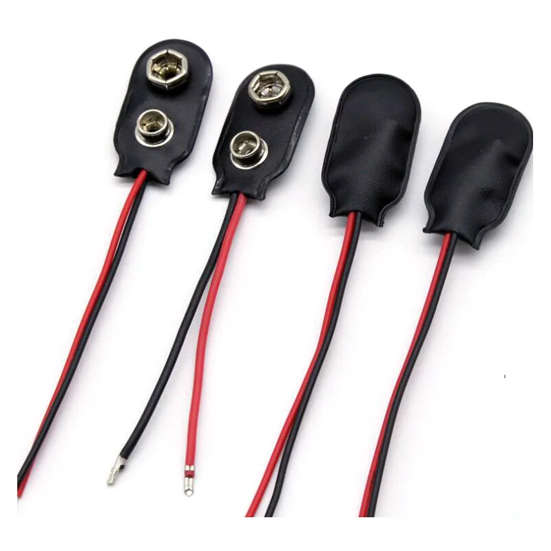 
100 PCS 9V I Type Battery Holder Connector Snap Clip I Style Cable Wire Lead Adapter 150mm 