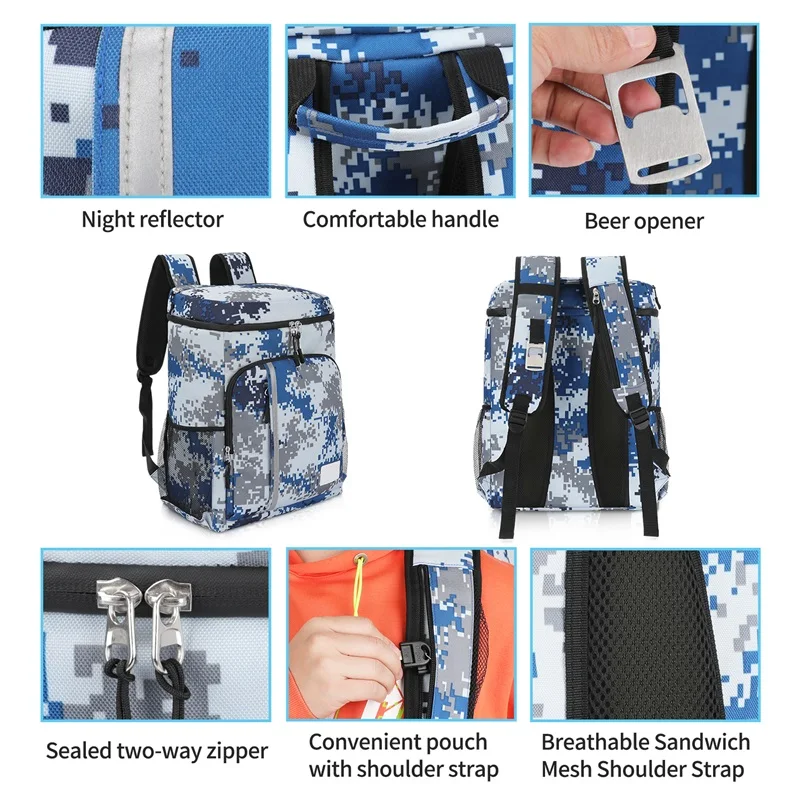 Camouflage color Waterproof Insulated Backpack Cooler Bag Beach Cooler Backpack Camouflage Cooler Backpack