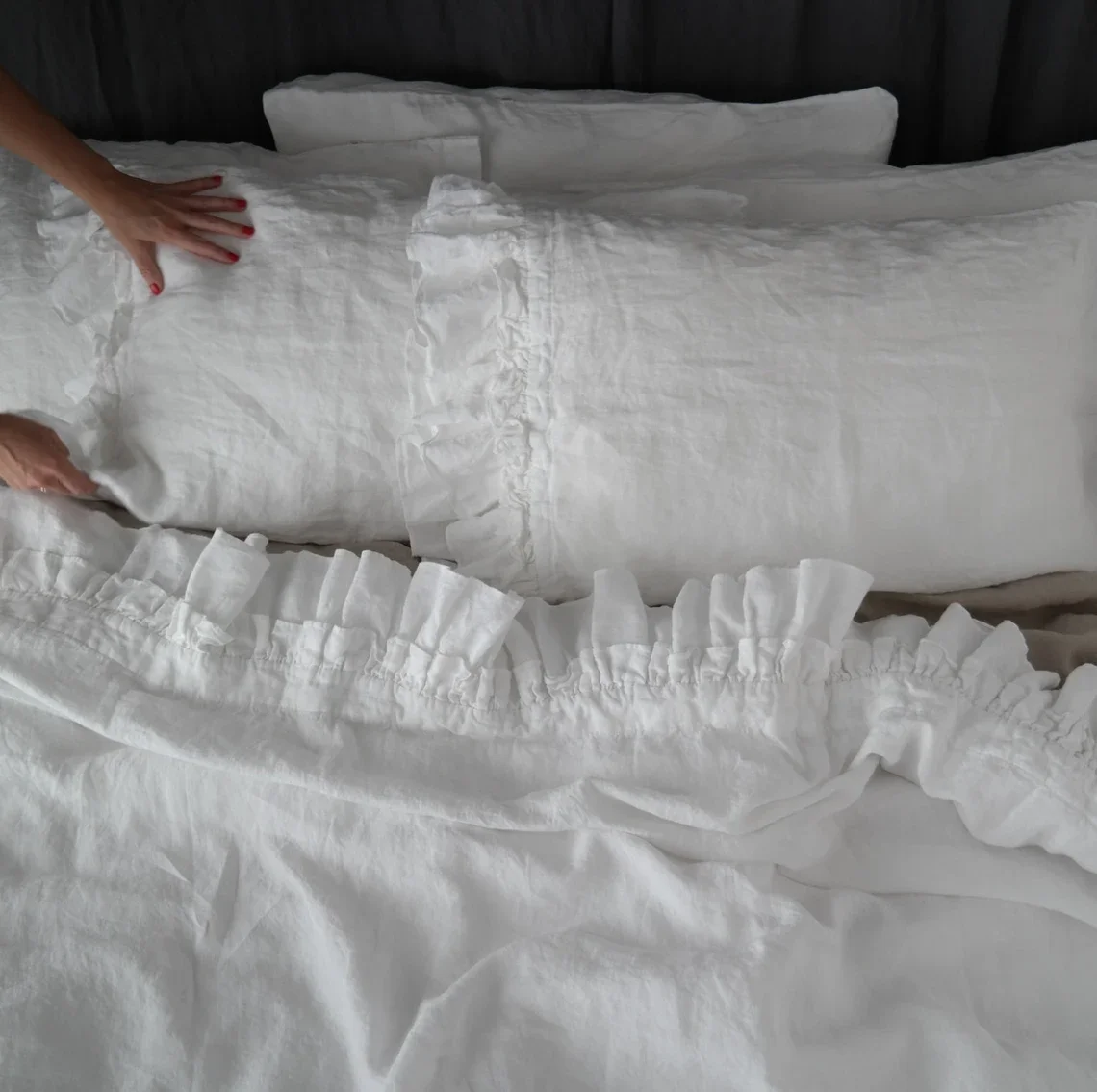 wholesaler soft luxury 100% organic European linen stripe bedding sets hemp flax linen duvet cover hotel linen bedding set