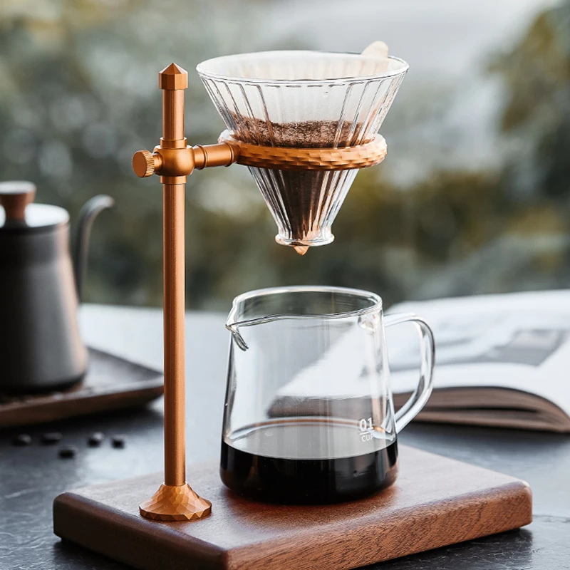 hand drip pour over coffee filter holder coffee filter paper rack Wood
