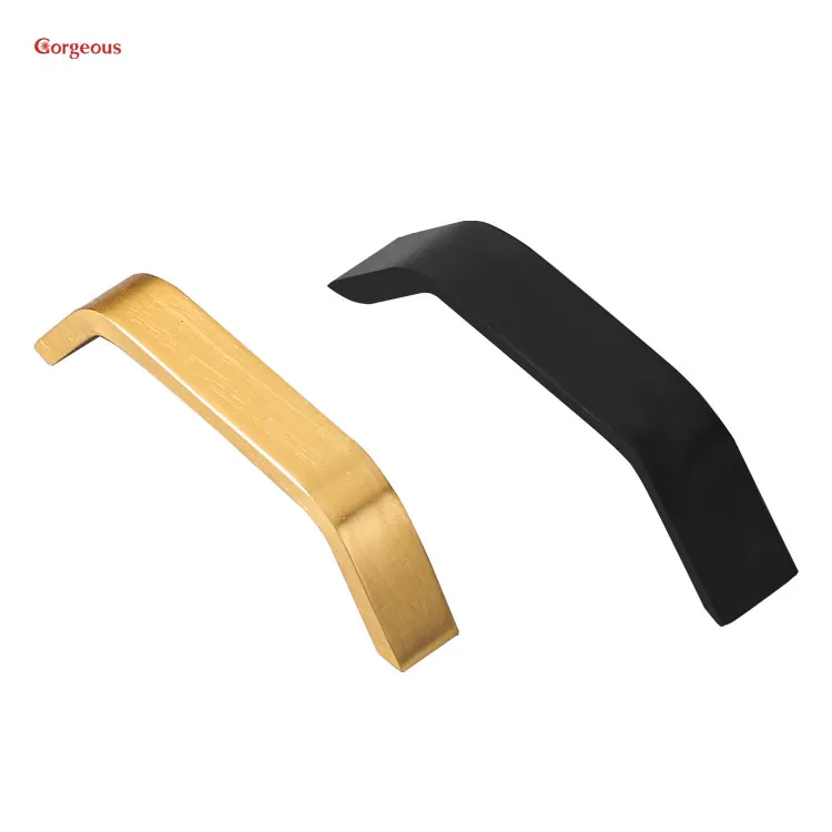 New Trend Luxury Hardware Cabinet Cupboard Dresser Bar Knobs And Handles gold Black Hidden Kitchen Cabinet Handle Gold Handle