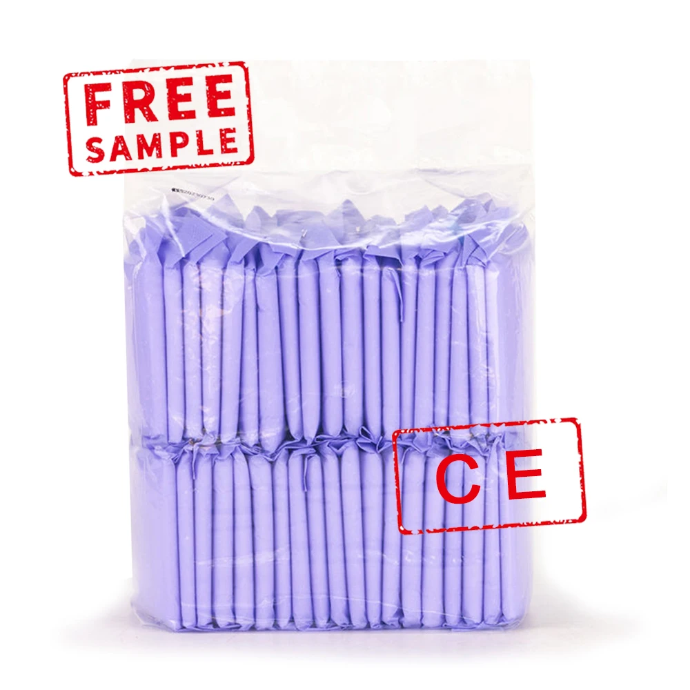 Private Label Brand Wholesale Bulk Pure Cotton PE film Sanitary Pads for Sanitary Napkin with Wings