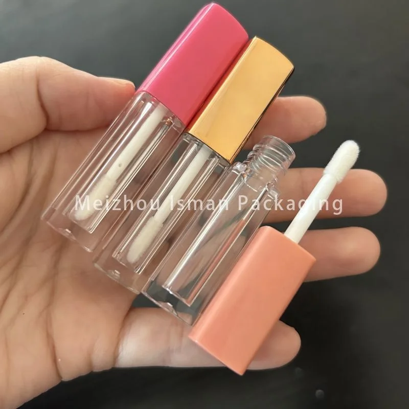 Small 1.2ML Multi Colors Square Lip Gloss Tube Container Mini Empty rose gold pink Lipgloss Container Bottle For Sample Tester