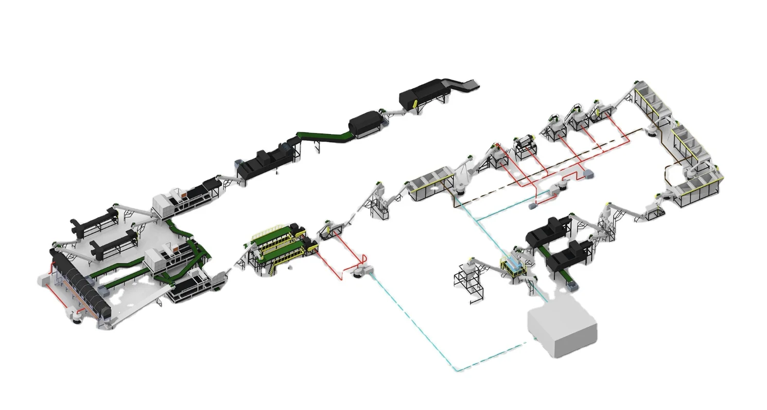 PET Bottle Crushing Pelletizing Line Wasted Plastic Recycling Machine Production Line