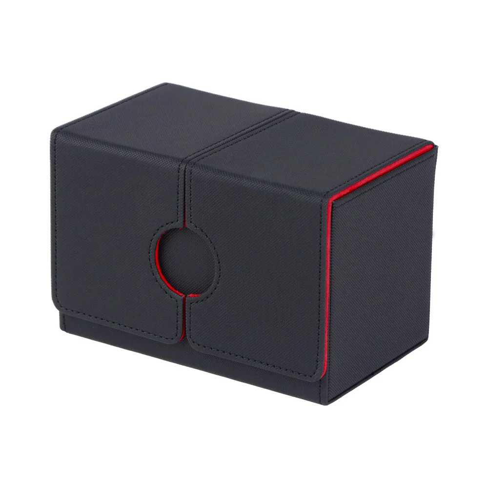 Custom Printing PU Trading Card Storage Box For MTG TCG Card Deck Box 100+ Customized LOGO Full Grain Leather Card Game Deck Box