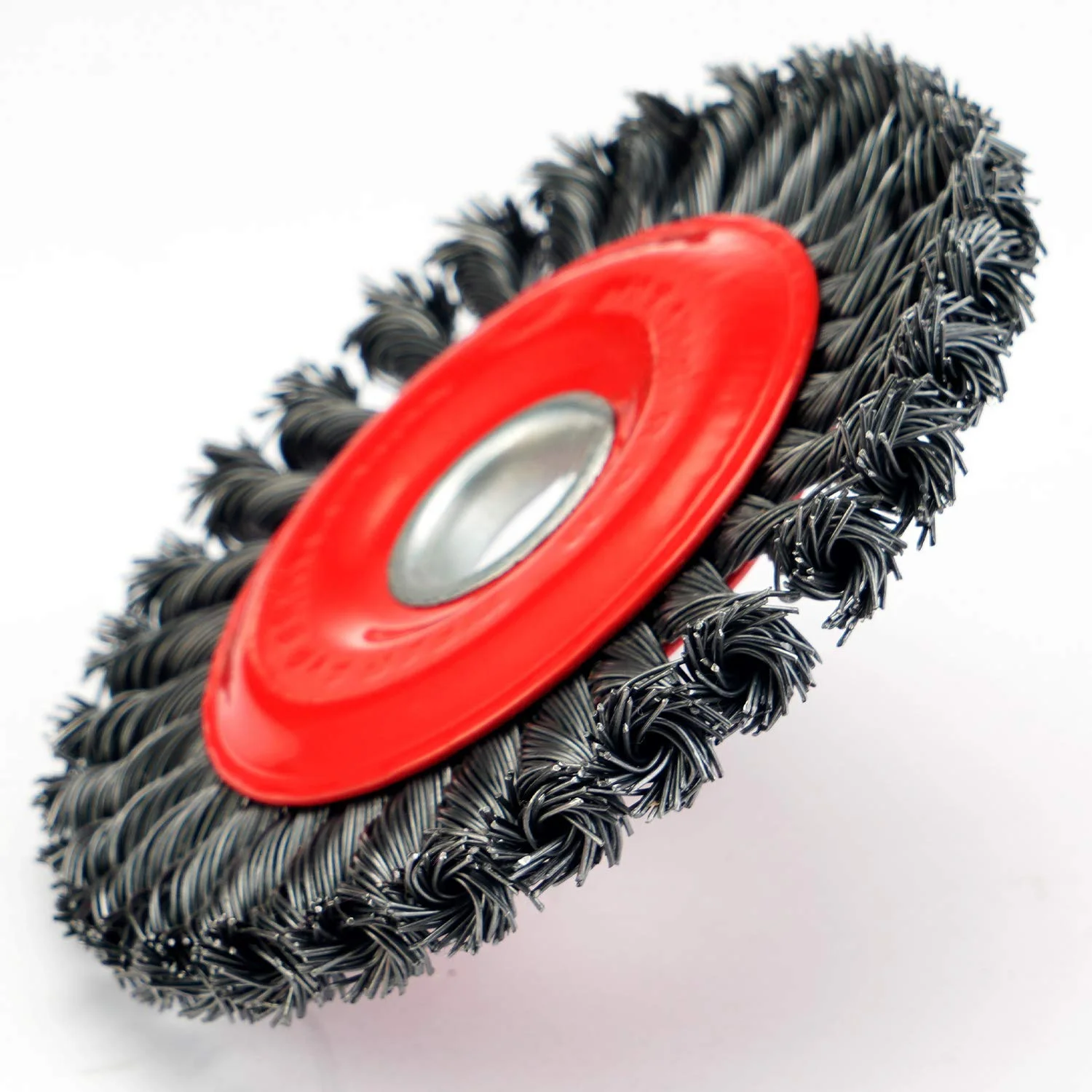 4Inch Wire Wheel Brush Knotted Twist Wire Wheel Twist Knotted Carbon Steel 5/8-11UNC Thread Arbor for Grinder