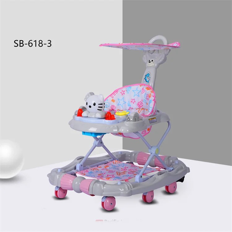 Multifunction Kids Learning 360 Degree Rotating Trolley Baby Roller Walker 2 In 1
