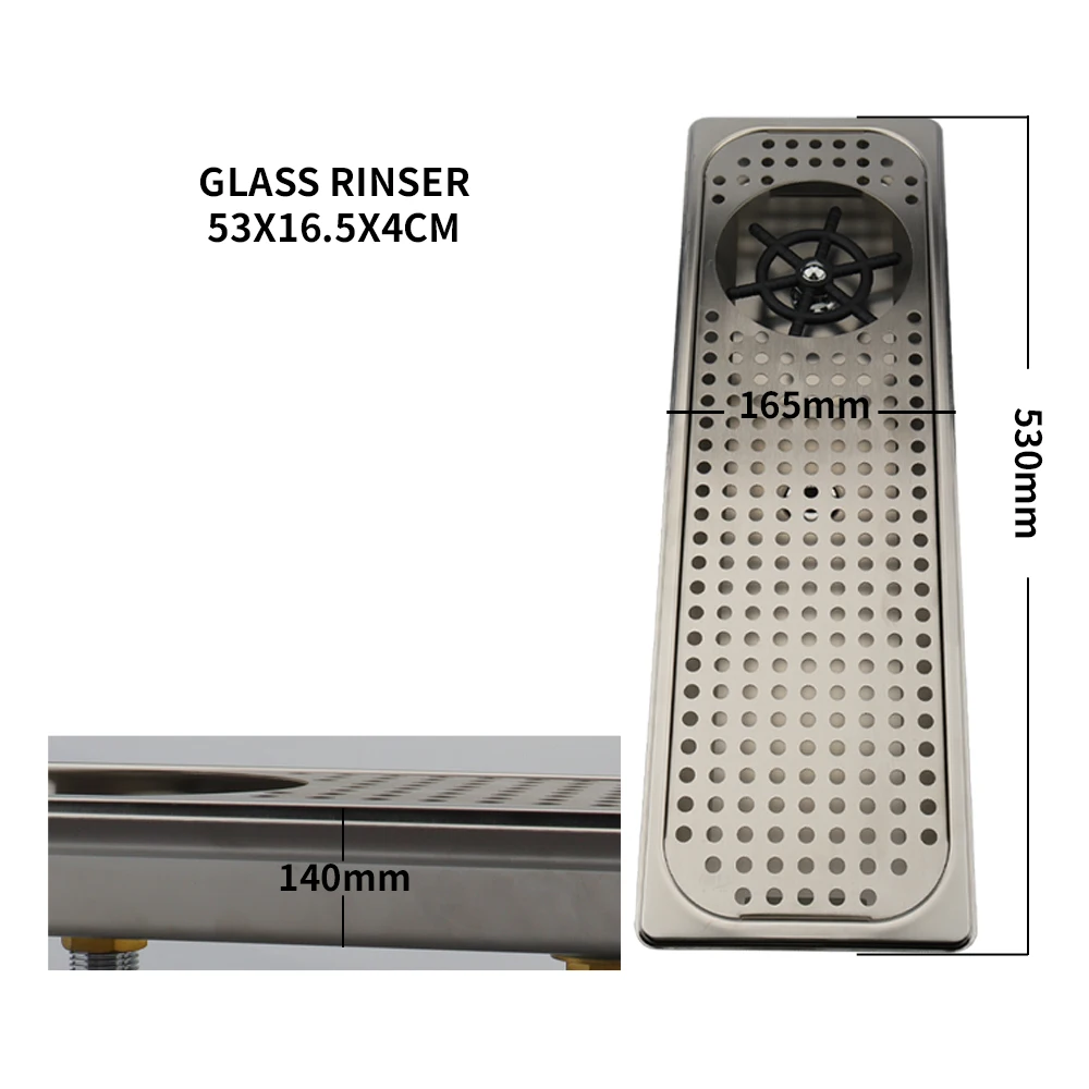 Metal Glass Rinser Bottle Washer Stainless steel Sink with Cup Washer for Coffee Bar Hotel Kitchen