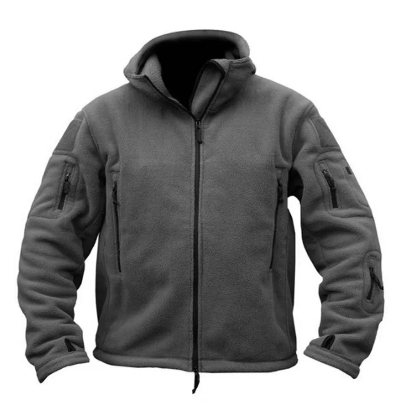 Men Hooded Polar Fleece Sports Hiking Outdoor Windproof Plus Size Men Jackets Camping Clothes