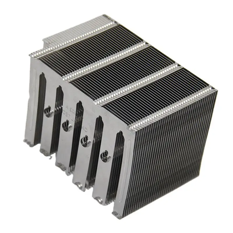 FM free sample custom stamped fin high power square folded zipper with heat pipe aluminum heatsink heat sink