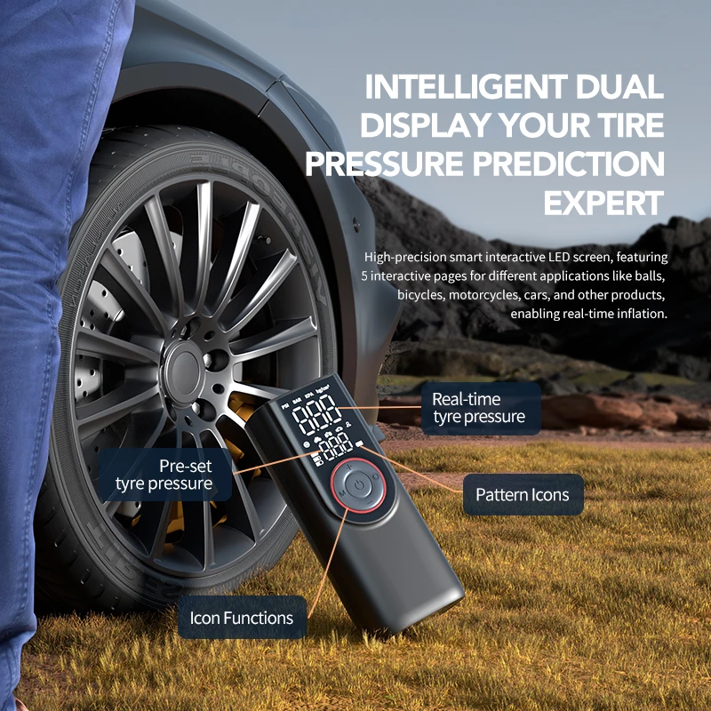 Automatic Rechargeable Electric Mini Digital Wireless Portable Cordless Tyre Inflator Car Air Pump Compressor Tire Inflators