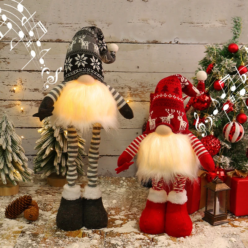 Christmas light-up retractable doll Christmas Decorations For Home Christmas Ornaments Xmas Natal New Year Kids Gifts