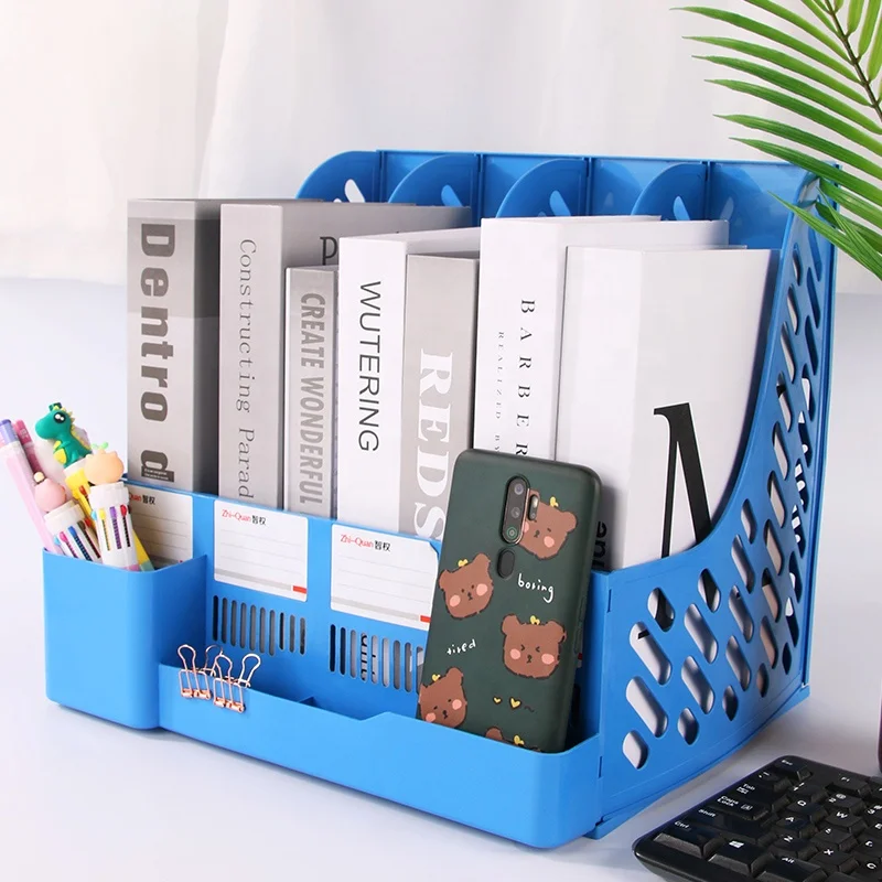File Holder Stand Paper Desk Organizer Magazine Rack Table Magazine Book Organizer File Tray Magazine Holder