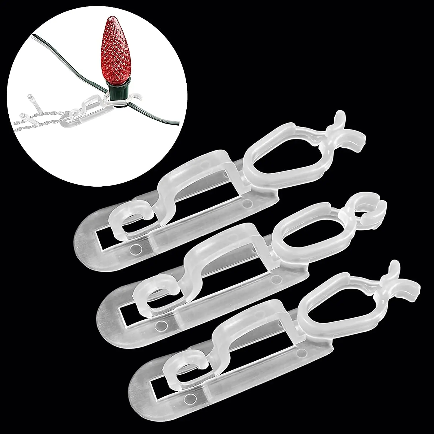 Все-в-одном белый ПВХ осветительные аксессуары для наружного освещения C7 и C9 зажим ламп