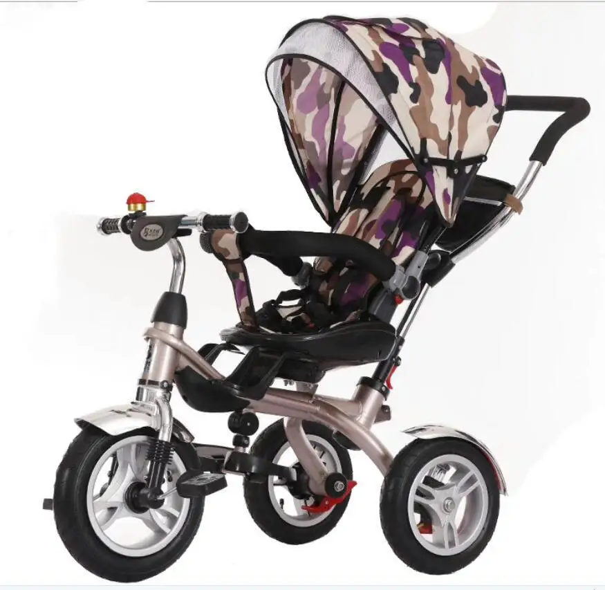 4 IN 1 Baby Bike Tricycles Children  360 degree reversible seat Trike Baby  with Sun Canopy, Parent Handle, Footrest