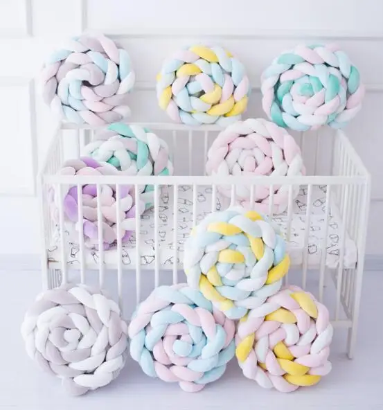 
100% cotton soft breathable portable baby crib bumper bar oval handmade cot 