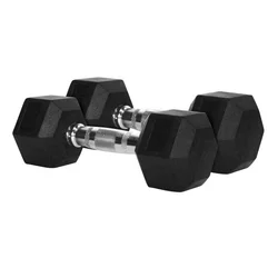 rubber hexagon dumbbell1-50 kg 5-100 lbs  bodybuilding weights gym equipiment fitness hex dumbbells set price
