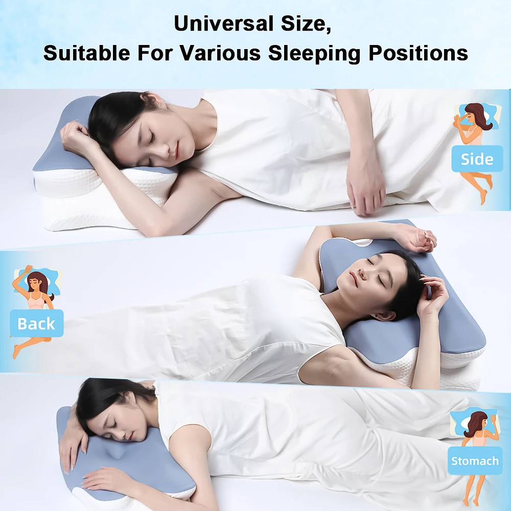 Cervical Neck Pillow Cooling Neck Pillows for Pain Relief Ergonomic Orthopedic Contour Memory Foam Pillows