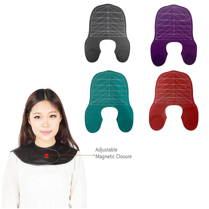 Waterproof Adjustable Haircut Cape Collar Magnetic Haircutting Collar with Angular Straight Cutting Guidelines