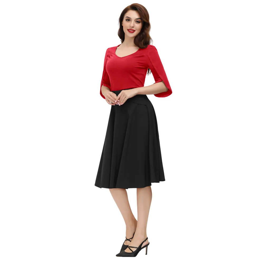 BPE02196 BP Women Petal Sleeves T-Shirt Cotton 3/4 Sleeve Sweetheart V-Neck Tops