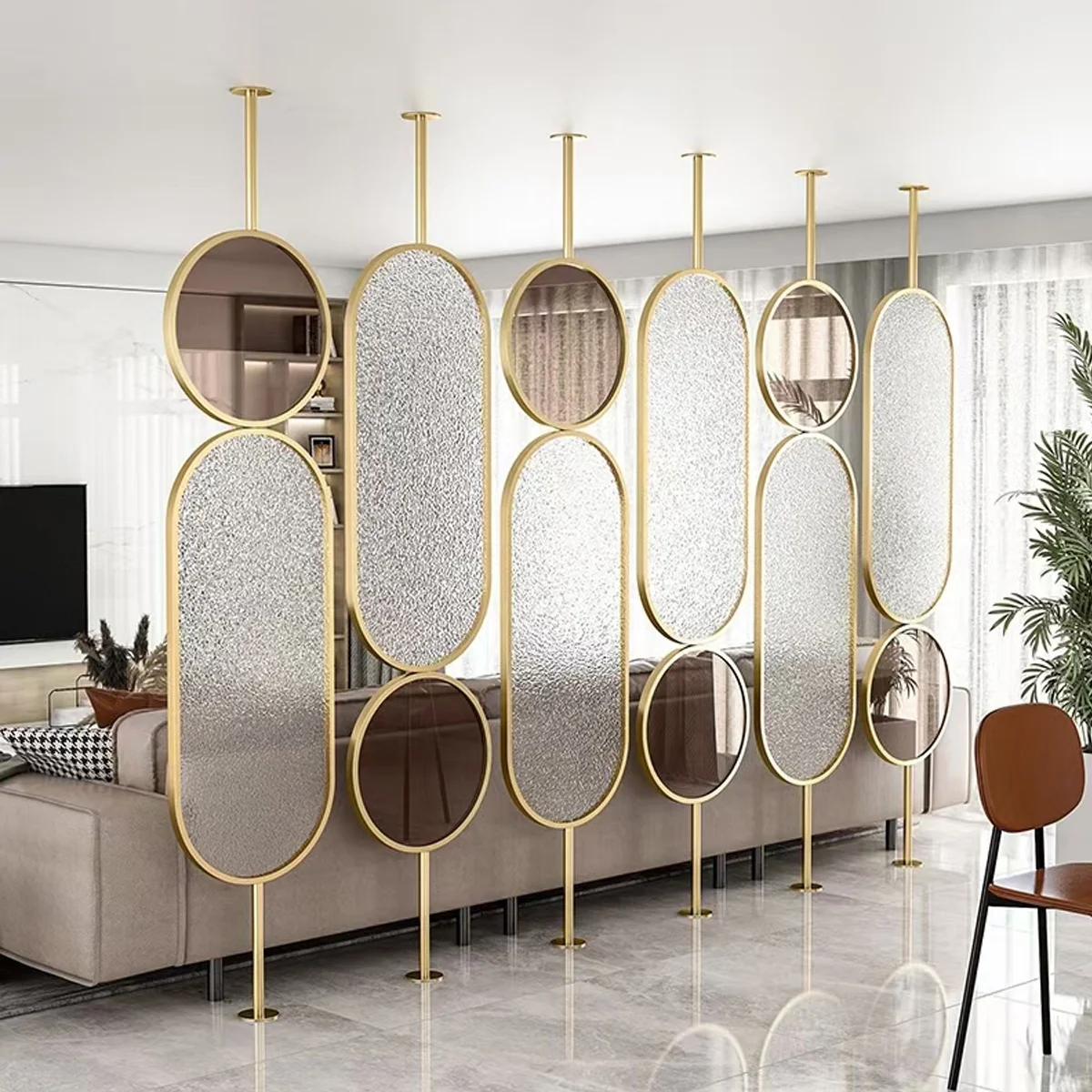 Reusable home decor chain link fence room decorative wooden folding wall divider panel privacy partition screen room dividers