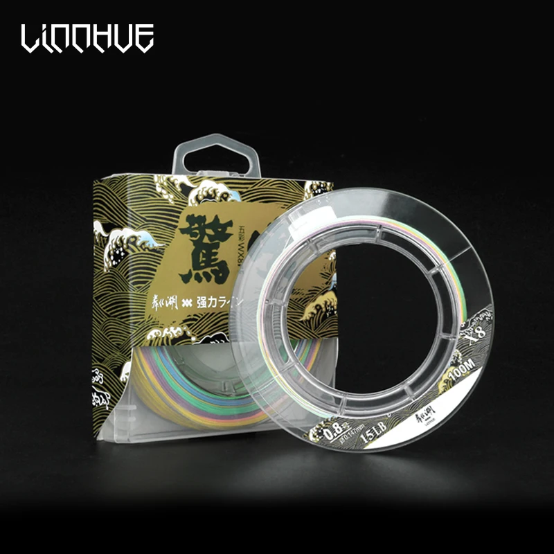 LINNHUE Professional Manufacture WX8 PE Line Nice Price 100m Fishing Line suitable for lure indoor sea fishing