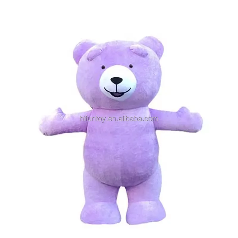 Funtoys 2m 2.6m 3m adult size colorful plush inflatable teddy mascot character cartoon suit cosplay bear mascot costume for sale