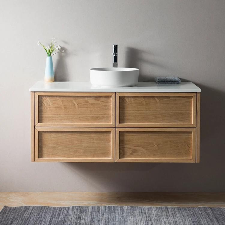 Luxury wall mounted hotel bathroom vanity furniture