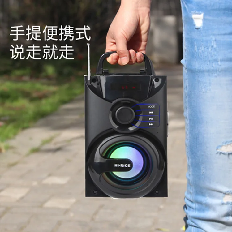 
Portable Wood Box built-in LCD monitor with radio wireless stereo subwoofer sound box speaker for home theatre system 