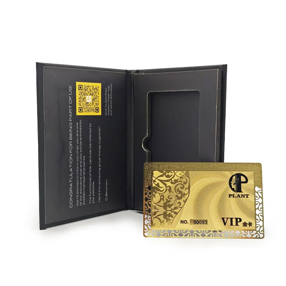 Customized Contactless Smart Metal Card RFID NFC Metal Business Card With Box