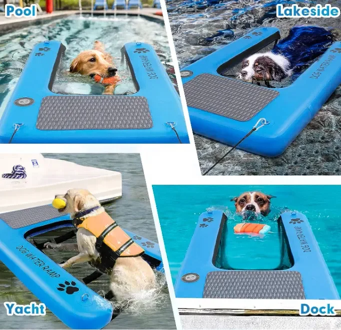 Portable Inflatable Water Dog Ramp Floating Platform Pet Boat Ramp Swimming Pool Dog Ladder