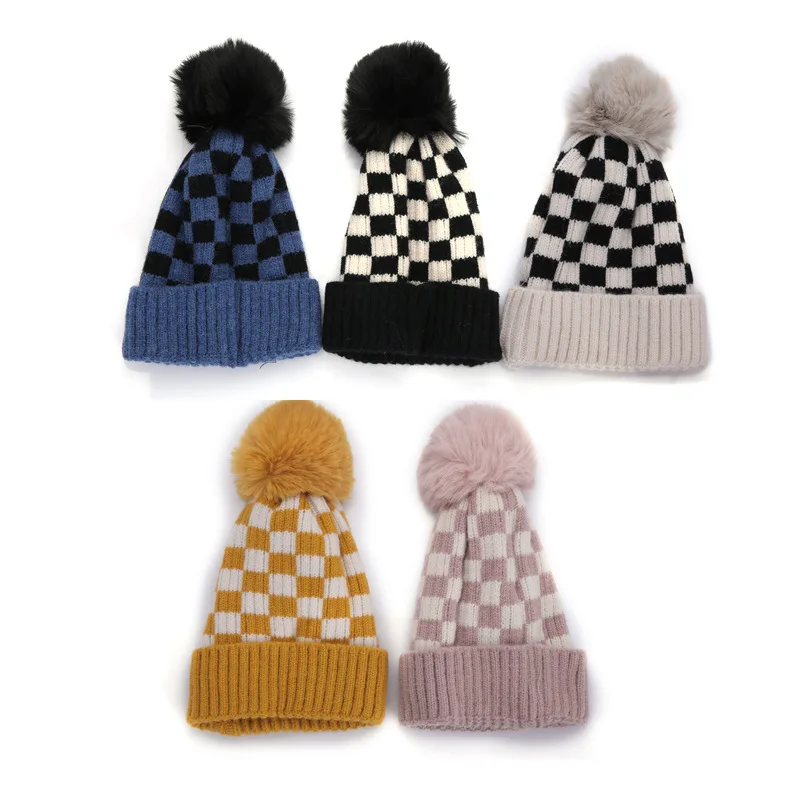 Wholesale Custom Premium Quality Plain Soft Warm Acrylic Knitted Hats Cap Kids Baby Winter Beanie