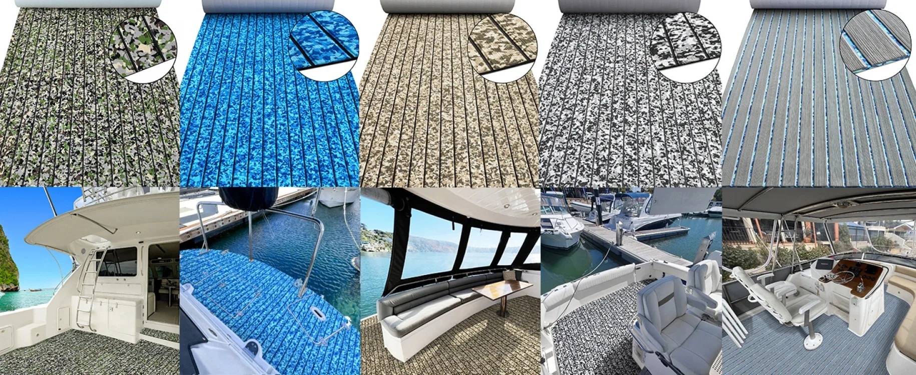 Eva Foam Sea Deck Waterproof Anti Slip UV Faux Boat Flooring Marine Foam Mats for Yacht  Surfboard