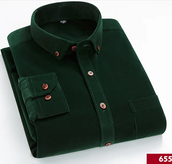 wholesale latest shirt designs for men plain high quality  long sleeve button up 100% cotton corduroy men shirt