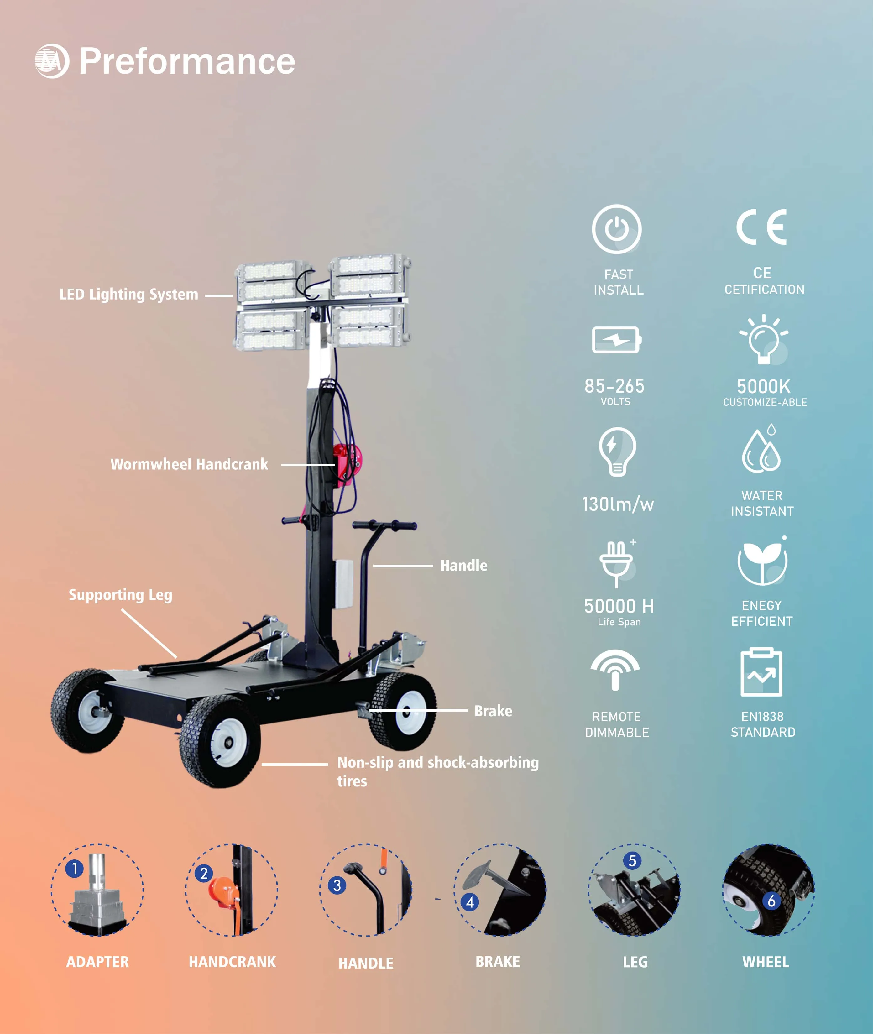 400W Cart Inflatable Emergency Light Tower The One And Only Dedicated Factory From China