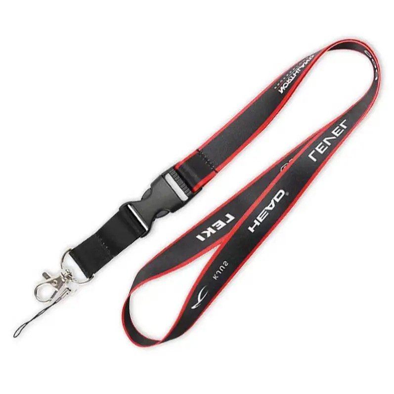 Custom logo printed sublimation strap wrist polyester keychain lanyard short key chain lanyards