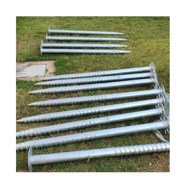Customized hot dip galvanized screw spikes / soil concrete helix auger earth anchor / steel metal ground screw pile