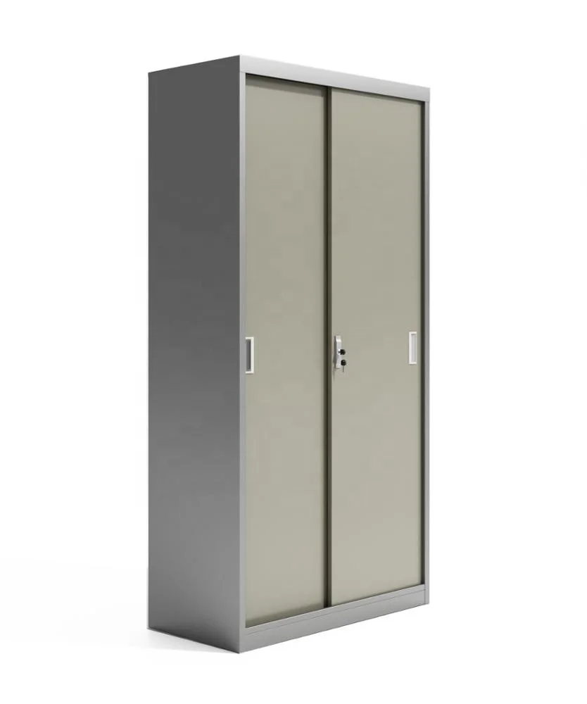 KD Structure Office Furniture Sliding Door File Cabinet Steel Cabinet With 4 Adjustable Shelve