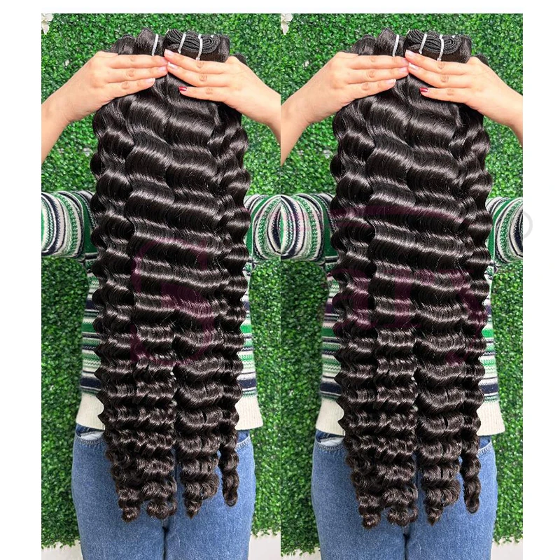 Wholesale 10A Brazilian Deep Wave Bundles Unprocessed Raw Virgin Hair vendor Human Hair Weave Cuticle Aligned Hair