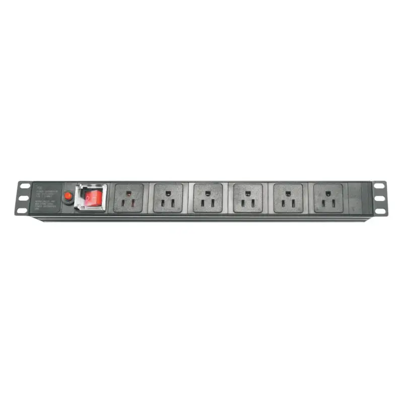 
19' 1U 6ways power Switched Overloading protected American rack PDU 