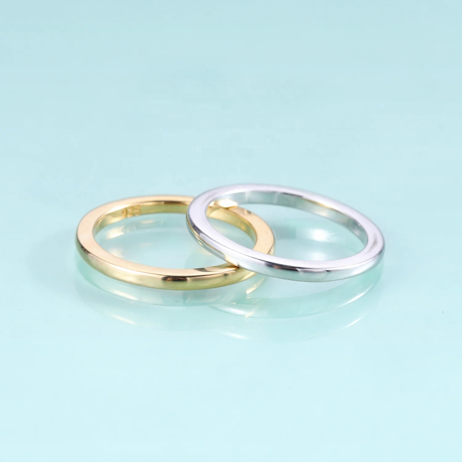 Abiding High Quality Minimalist Stackable Sterling Silver Ring Plain Ring S925 Eternity Band for Couple Friends Girls