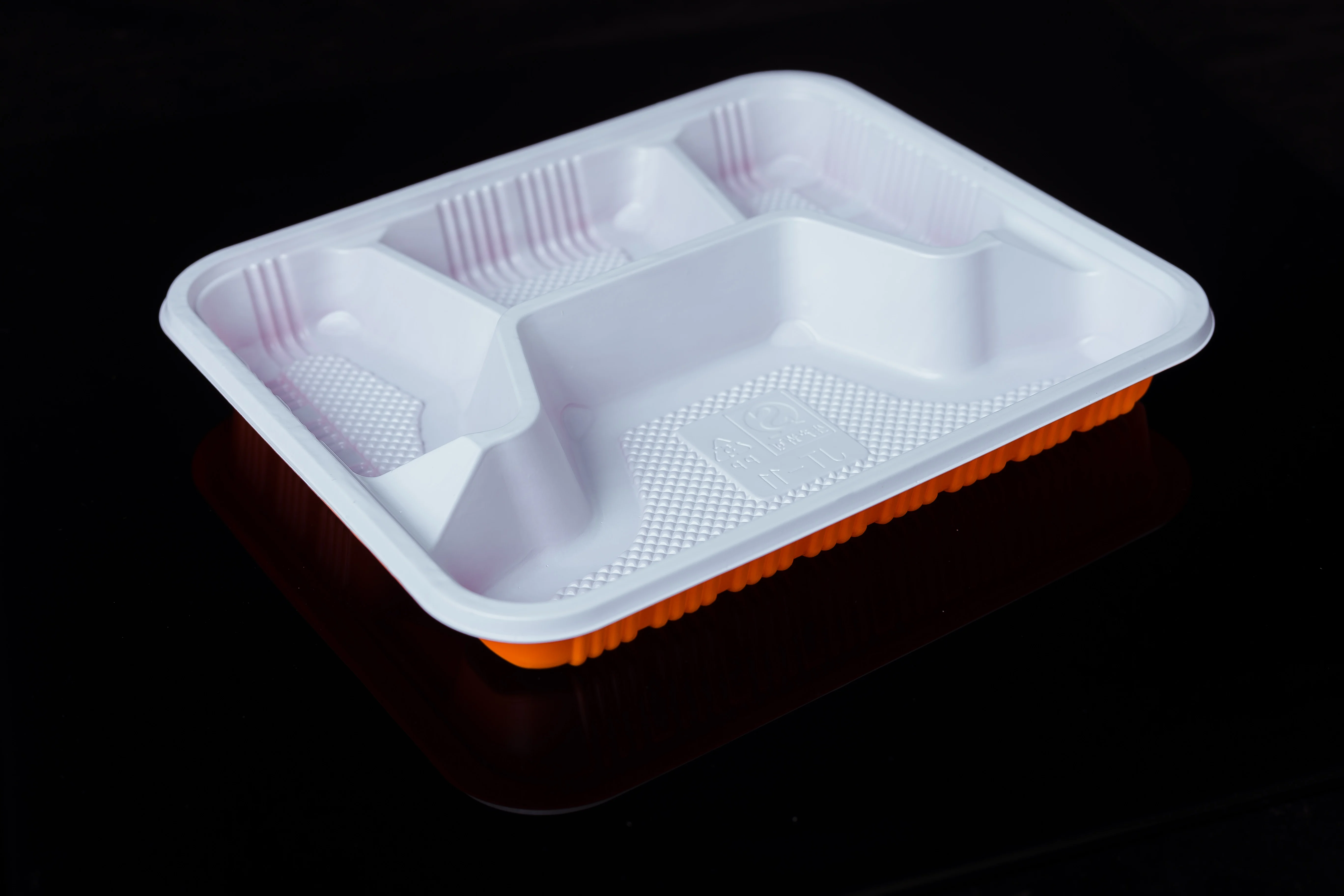 wholesale PP 4-Compartment Plastic Lunch Box Fruit Snack Food Container for Adult To Go Packing Box restaurant food packaging